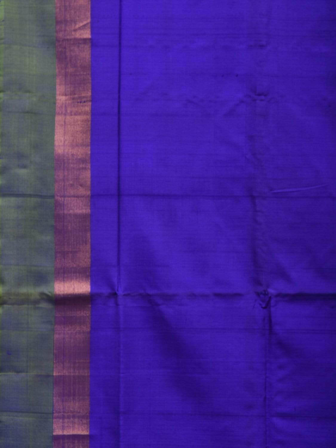 Dark Blue and Green Uppada Silk Handloom Plain Saree with Contrast Pallu u1794
