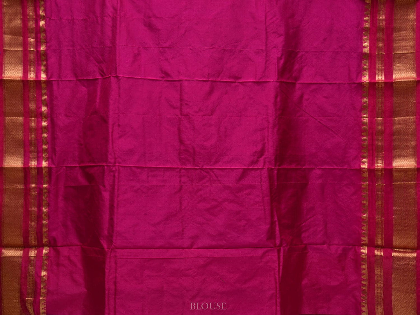 Dark Blue and Pink Gadwal Silk Handloom Saree with Checks Design g0318