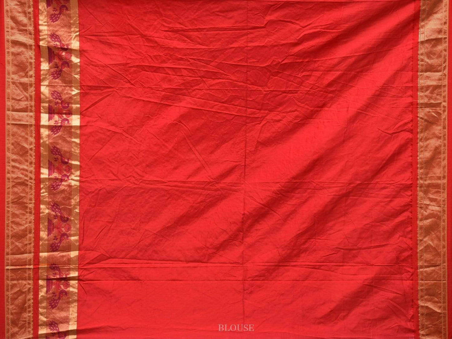 Dark Blue and Red Bandhani Paithani Silk Handloom Saree with Buta Design bn0193