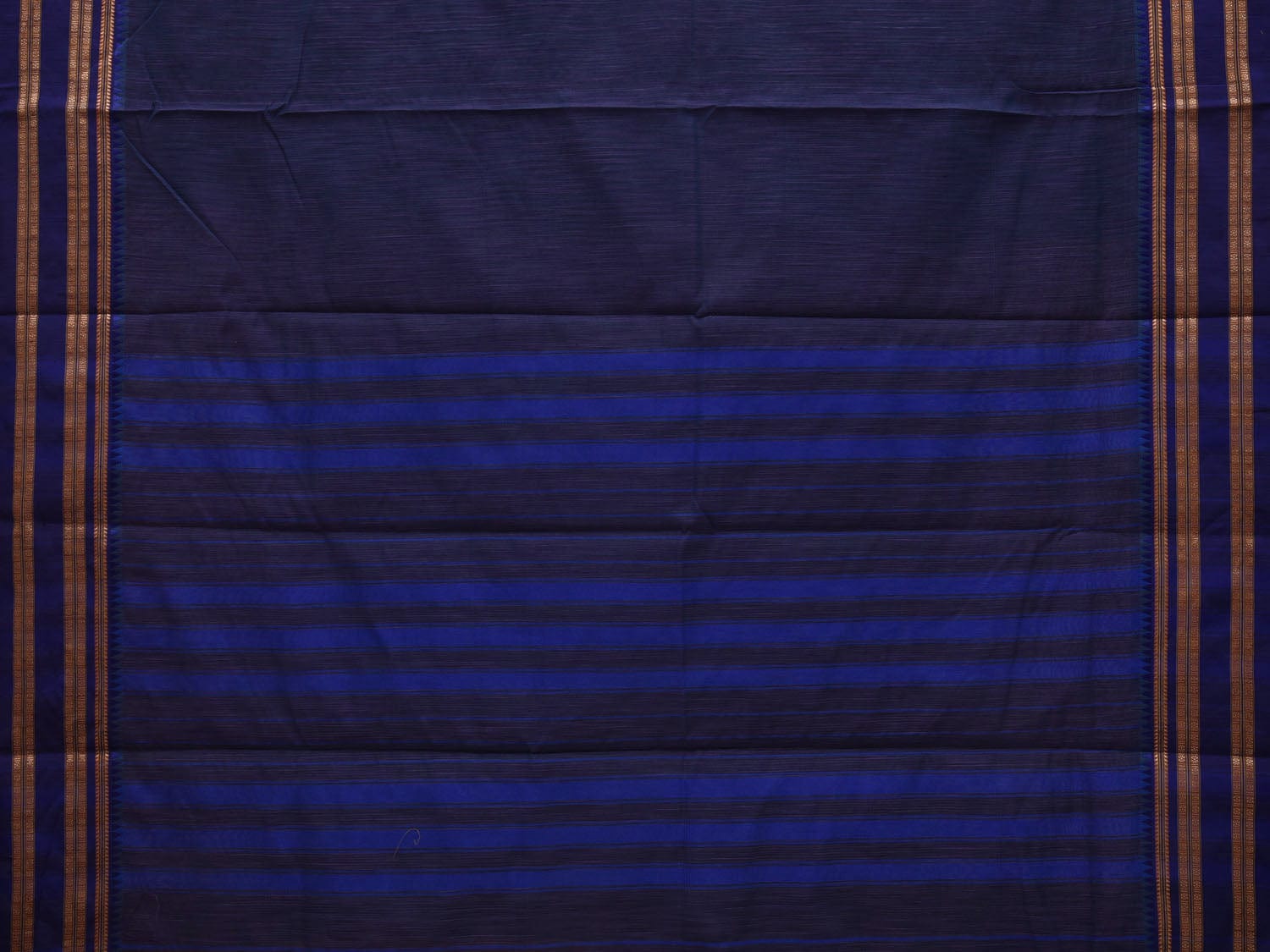 Dark Blue Bamboo Cotton Plain Saree with Border Design bc0071