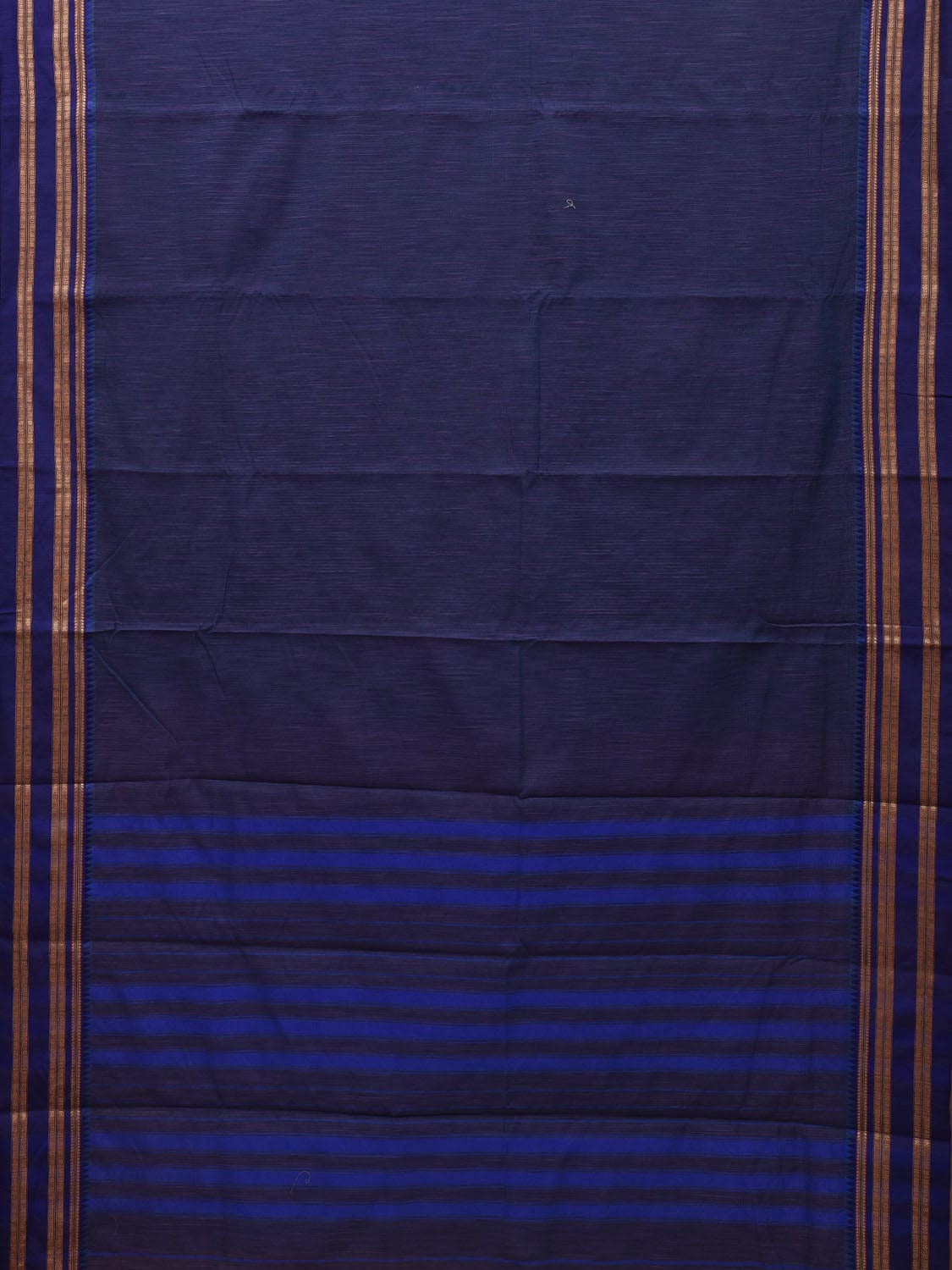 Dark Blue Bamboo Cotton Plain Saree with Border Design bc0071