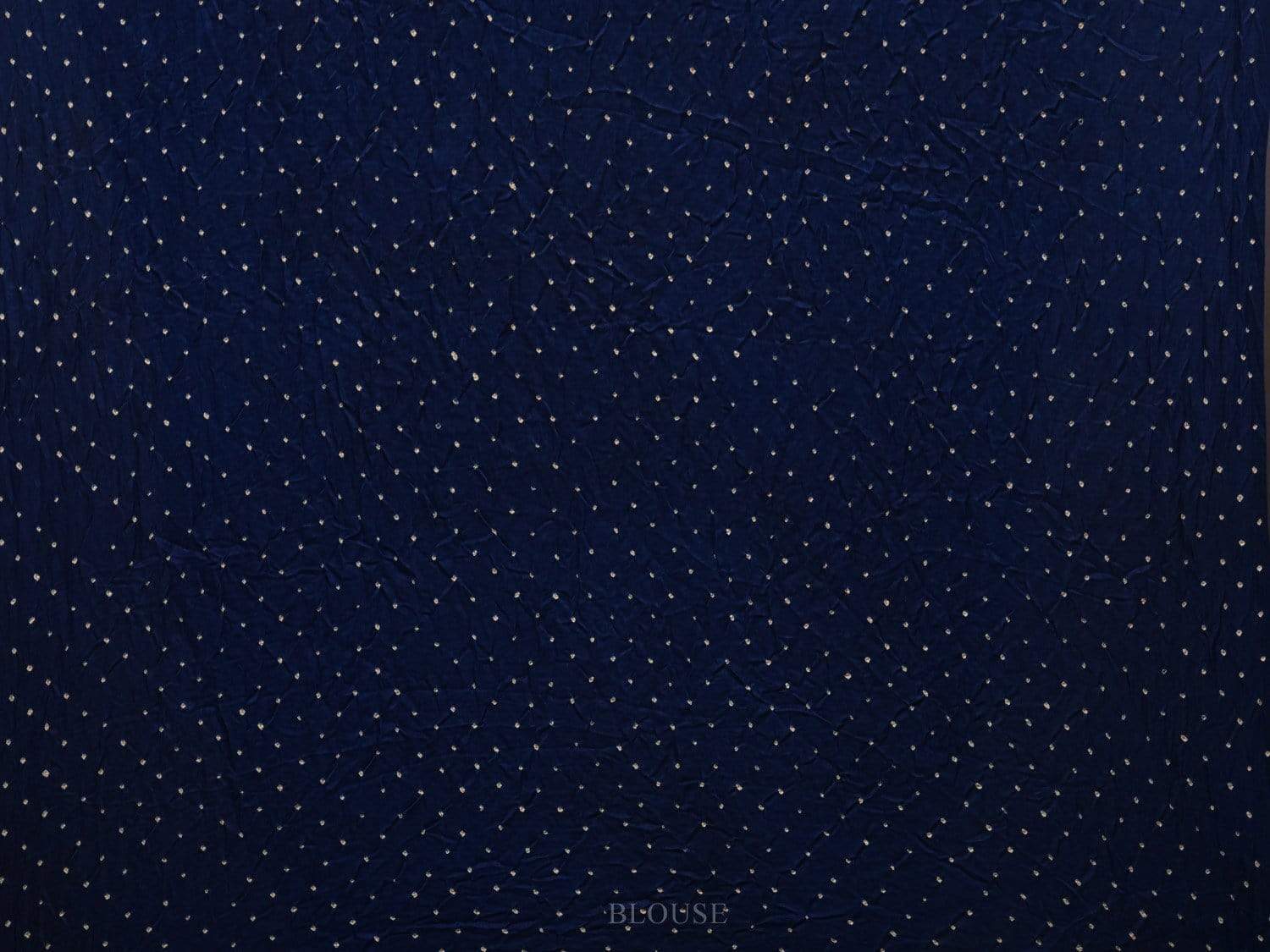 Dark Blue Bandhani Kalamkari Silk Handloom Saree with Checks Design bn0288