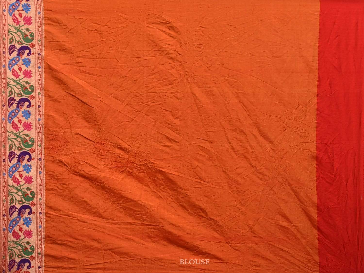 Dark Blue Bandhani Paithani Silk Handloom Saree with Peacock Parrot Border Design bn0215