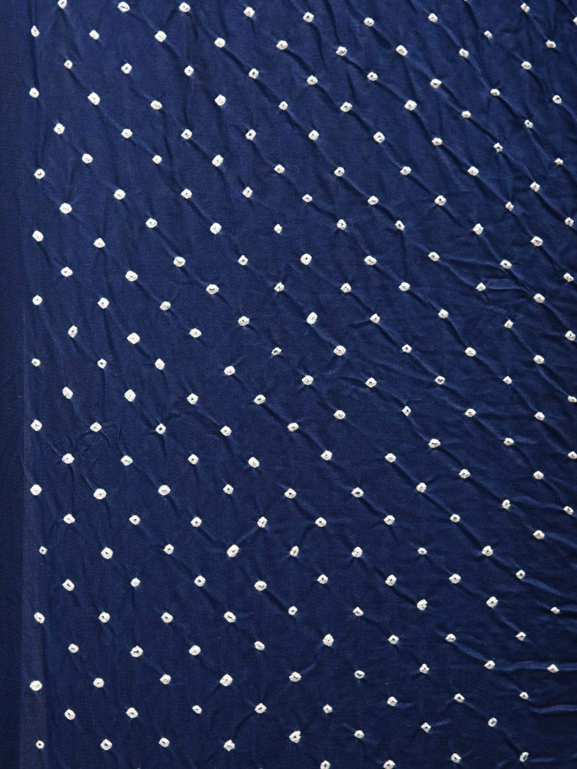 Dark Blue Bandhani Silk Handloom Saree with Peacock Kalamkari Pallu Design bn0197