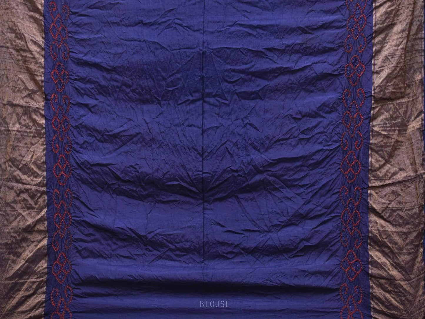 Dark Blue Bandhani Uppada Silk Handloom Saree with Nilambari Buta Design bn0190