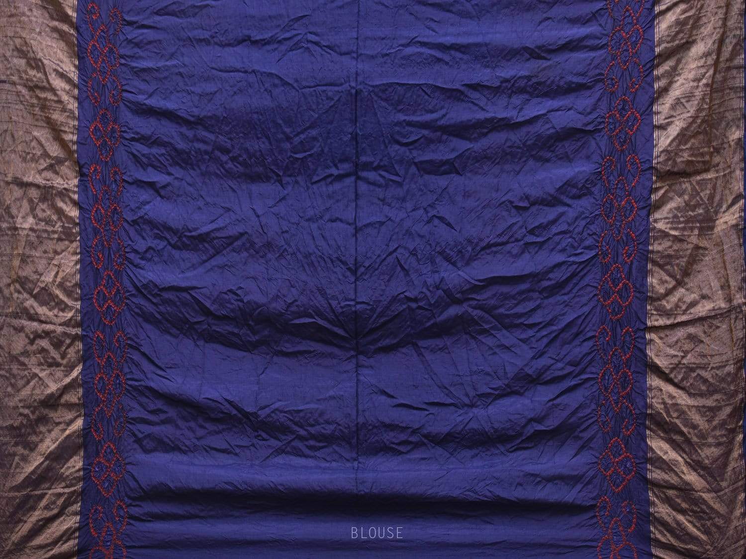 Dark Blue Bandhani Uppada Silk Handloom Saree with Nilambari Buta Design bn0190