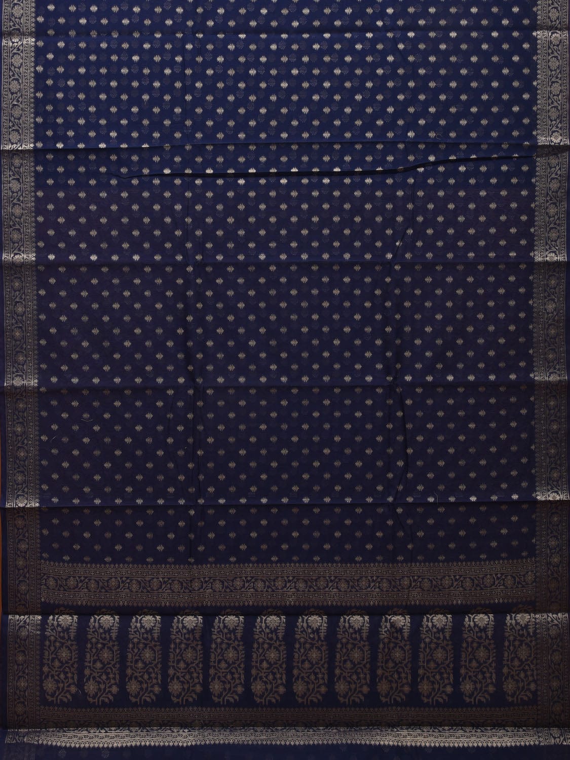 Dark Blue Cut Work Sico Cotton Saree with All Over Banaras Design o0381