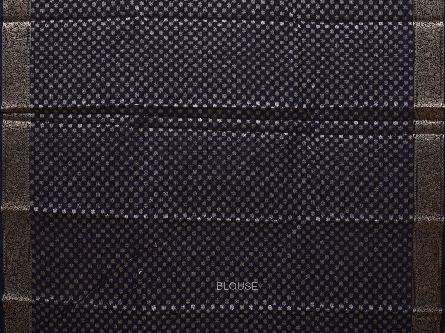 Dark Blue Cut Work Sico Cotton Saree with All Over Banaras Design o0385