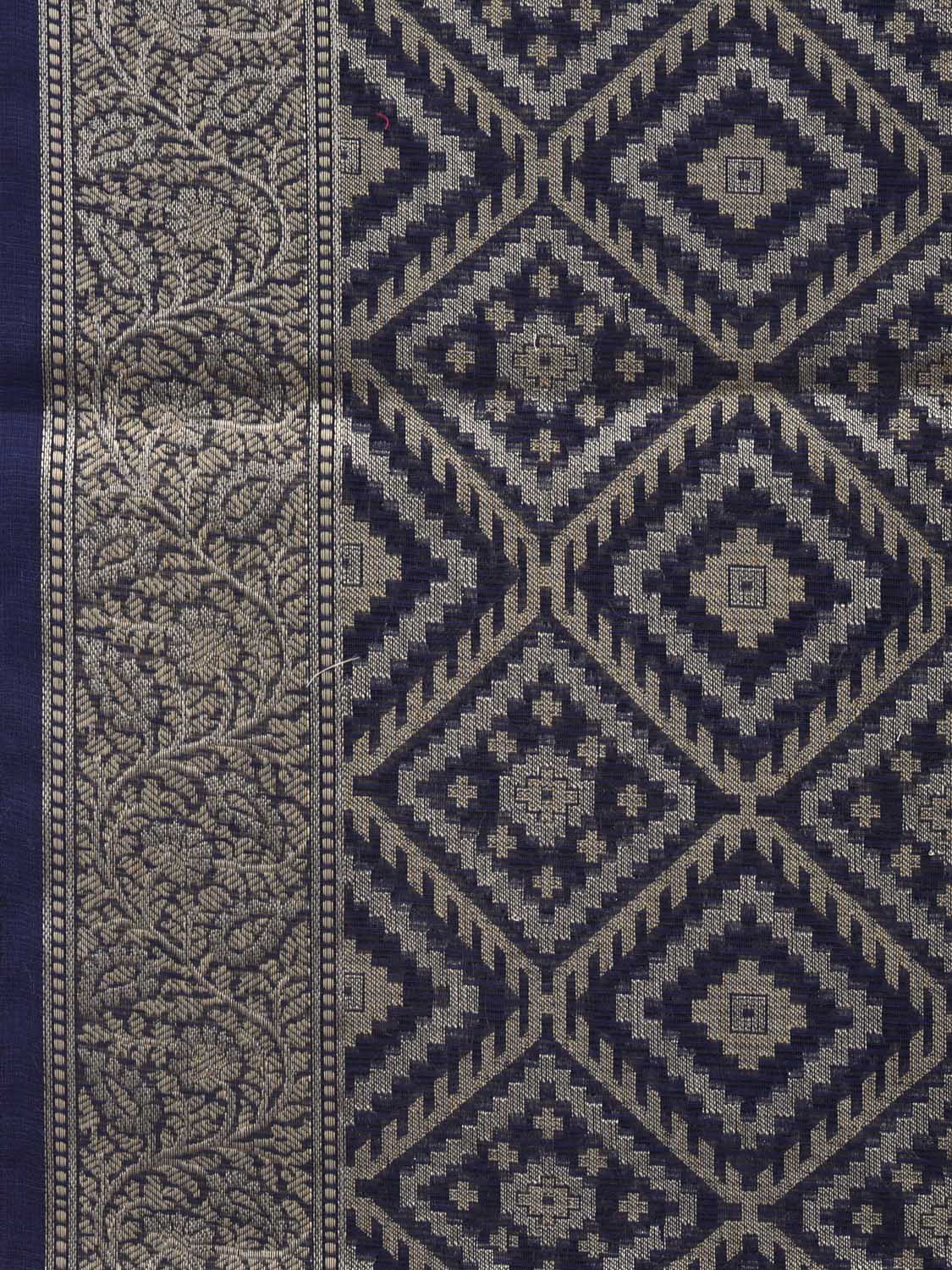 Dark Blue Cut Work Sico Cotton Saree with All Over Banaras Design o0385