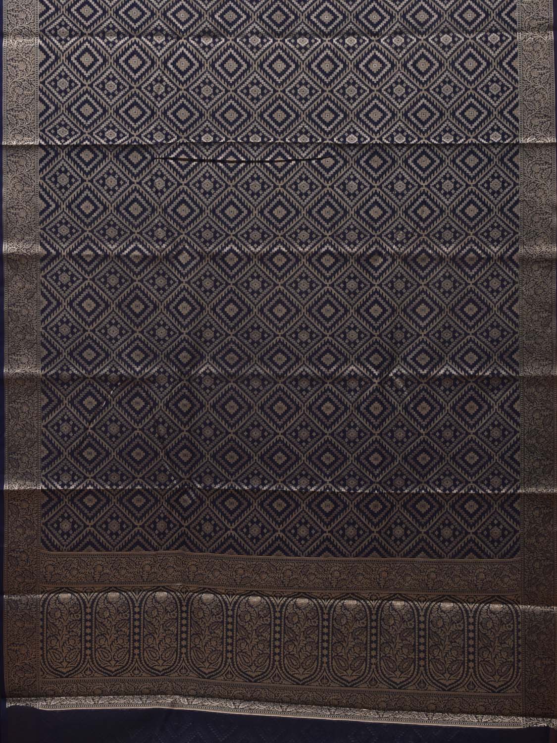 Dark Blue Cut Work Sico Cotton Saree with All Over Banaras Design o0385