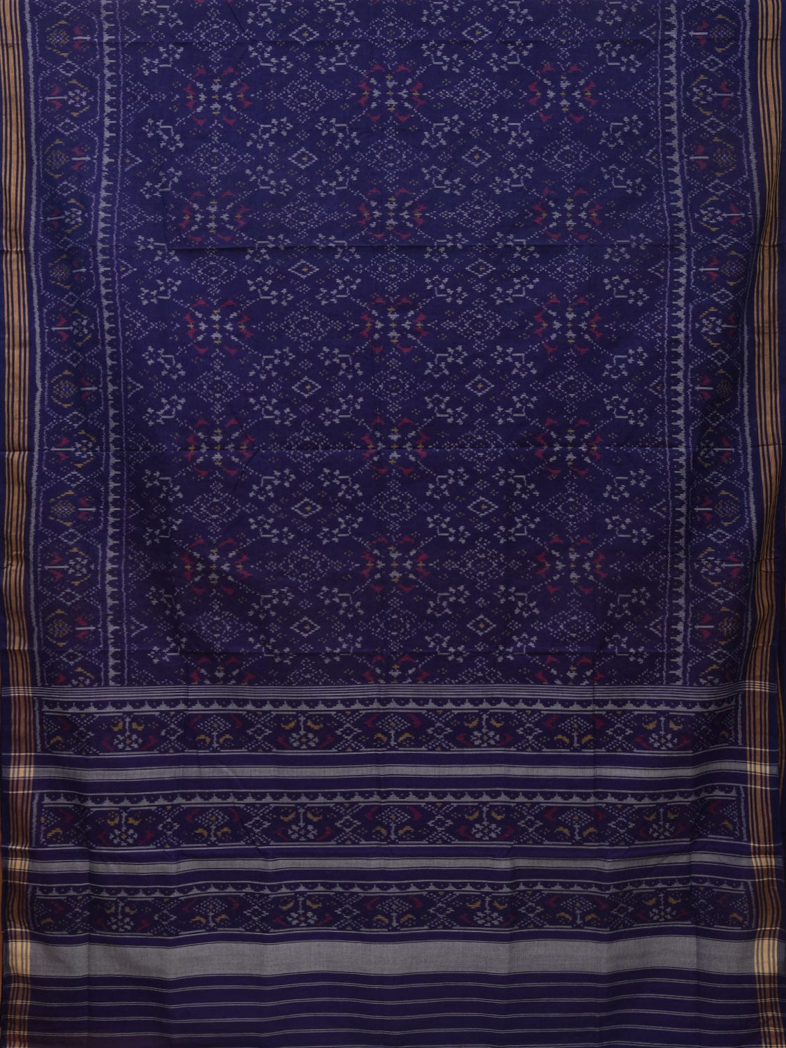 Dark Blue Ikat Cotton Handloom Saree with All Over Design i0711