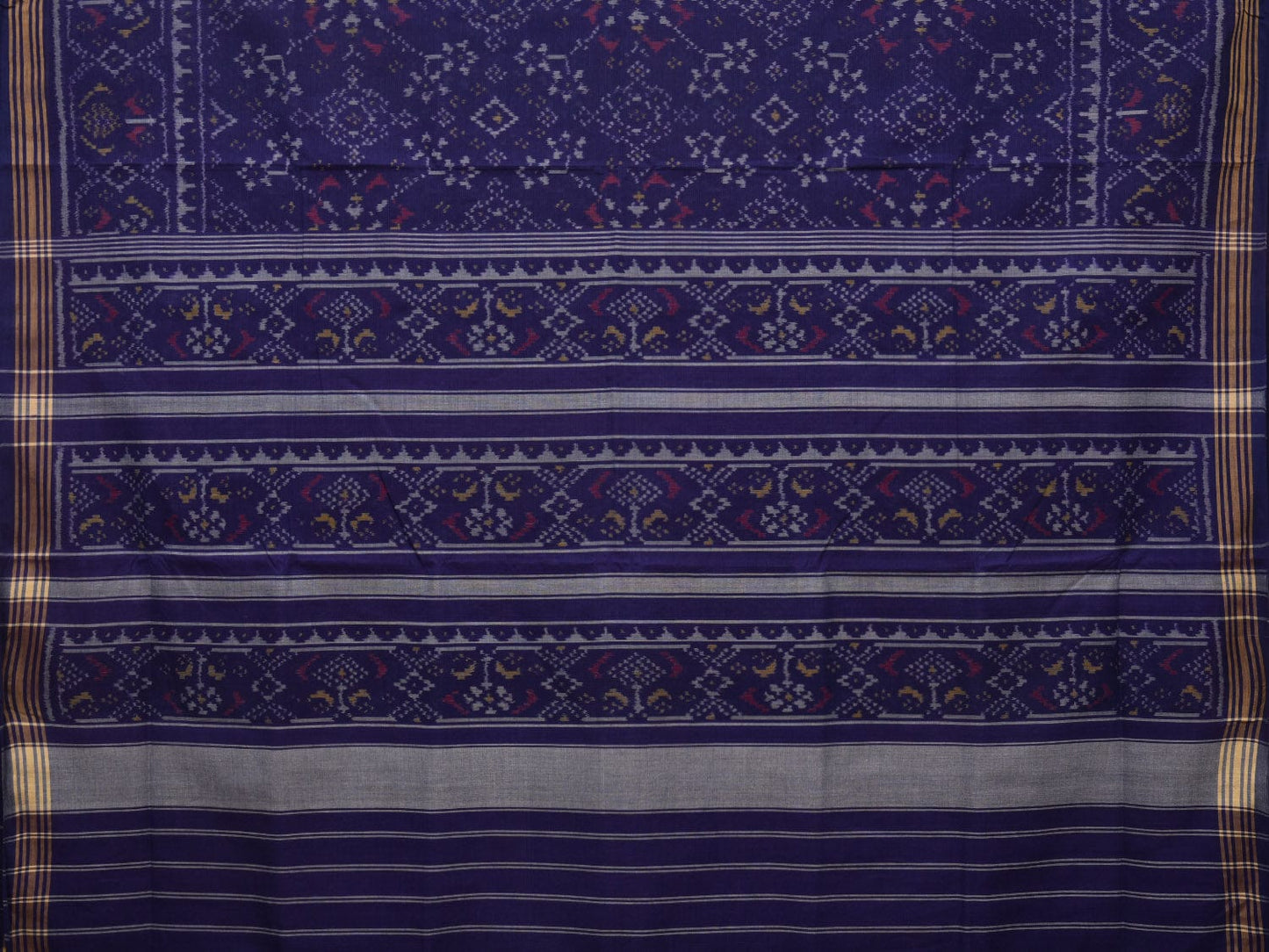 Dark Blue Ikat Cotton Handloom Saree with All Over Design i0711