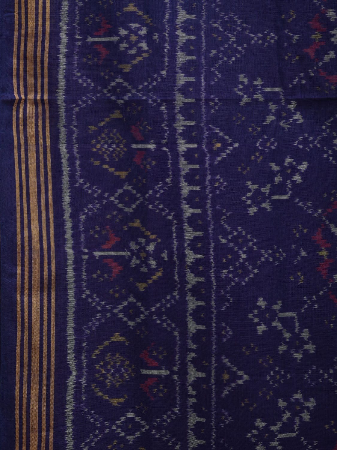 Dark Blue Ikat Cotton Handloom Saree with All Over Design i0711