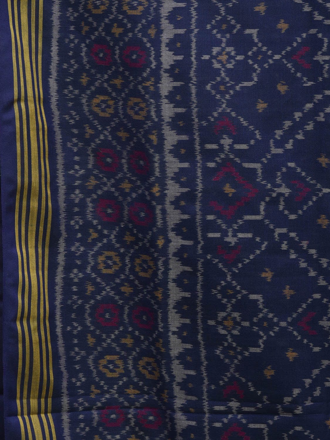 Dark Blue Ikat Cotton Handloom Saree with All Over Design i0729