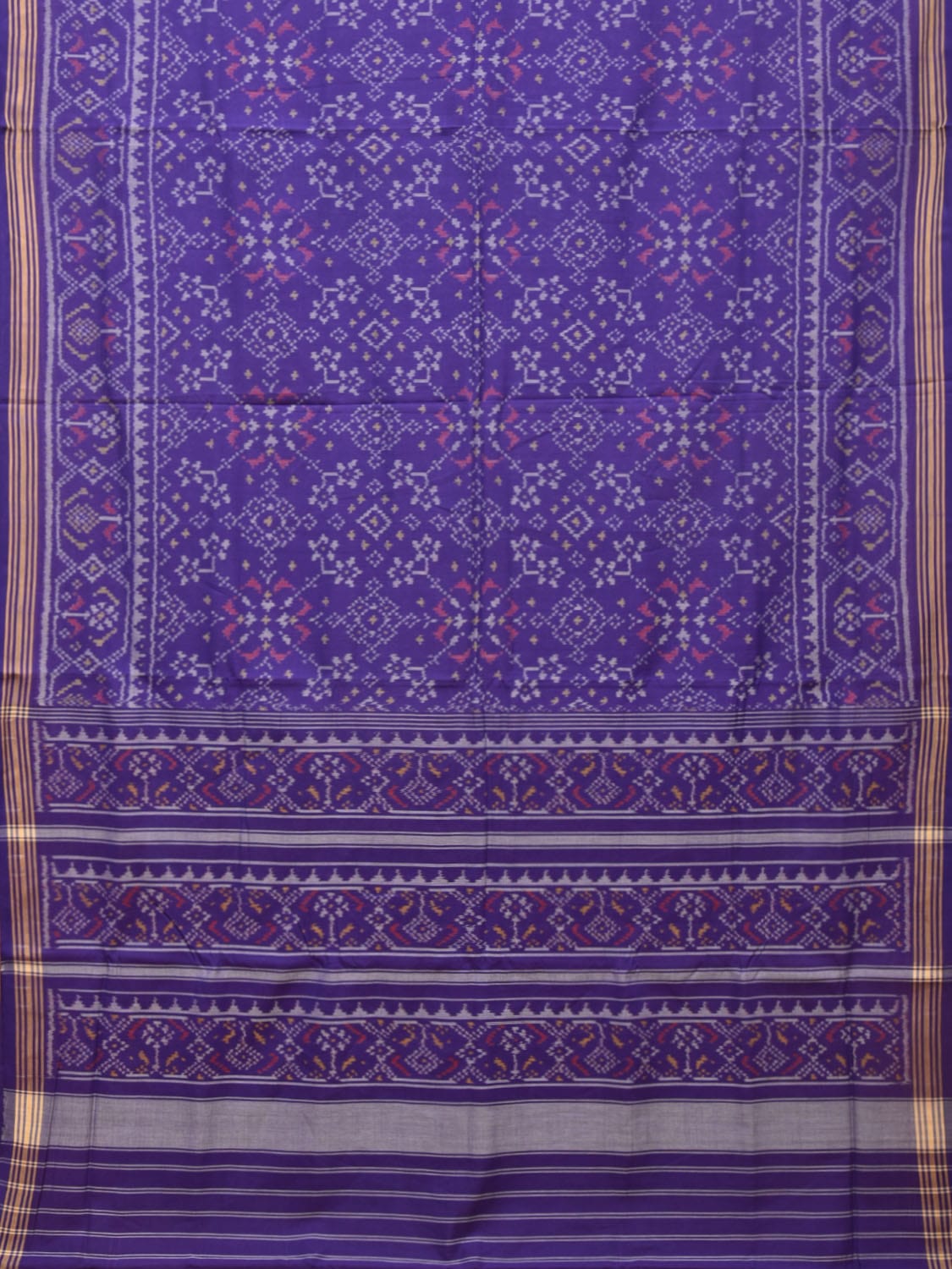 Dark Blue Ikat Cotton Handloom Saree with All Over Grill and Border Design i0786