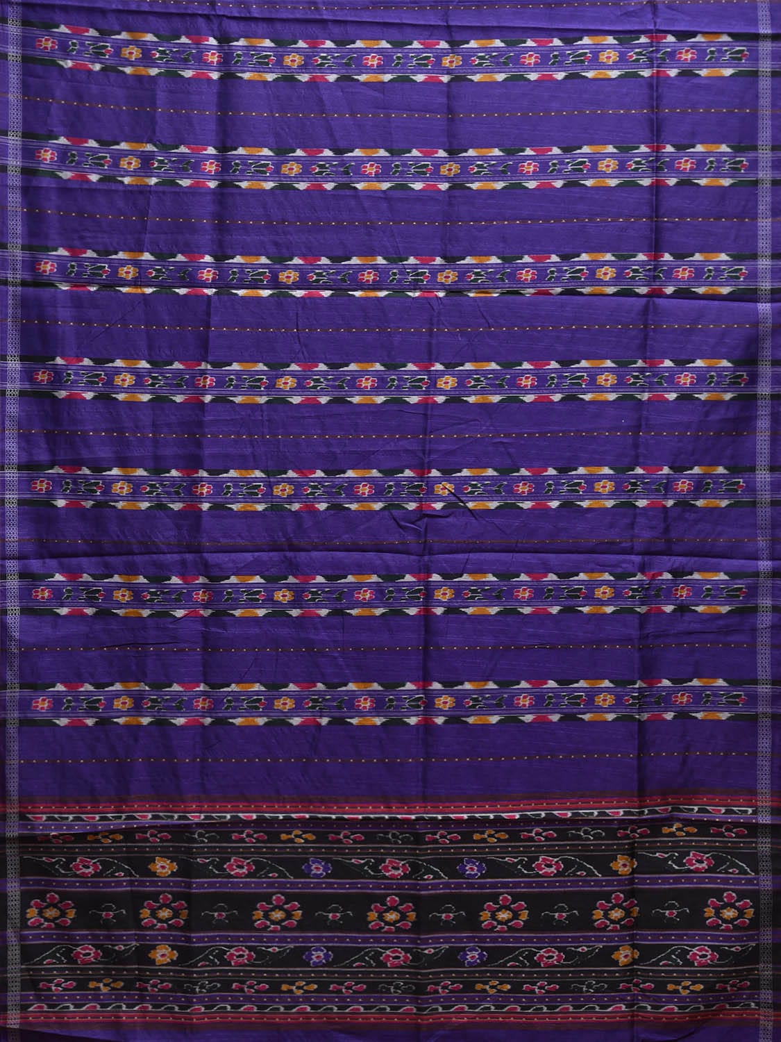 Dark Blue Ikat Viscose Silk Saree with Strips Body and Pallu Design o0672