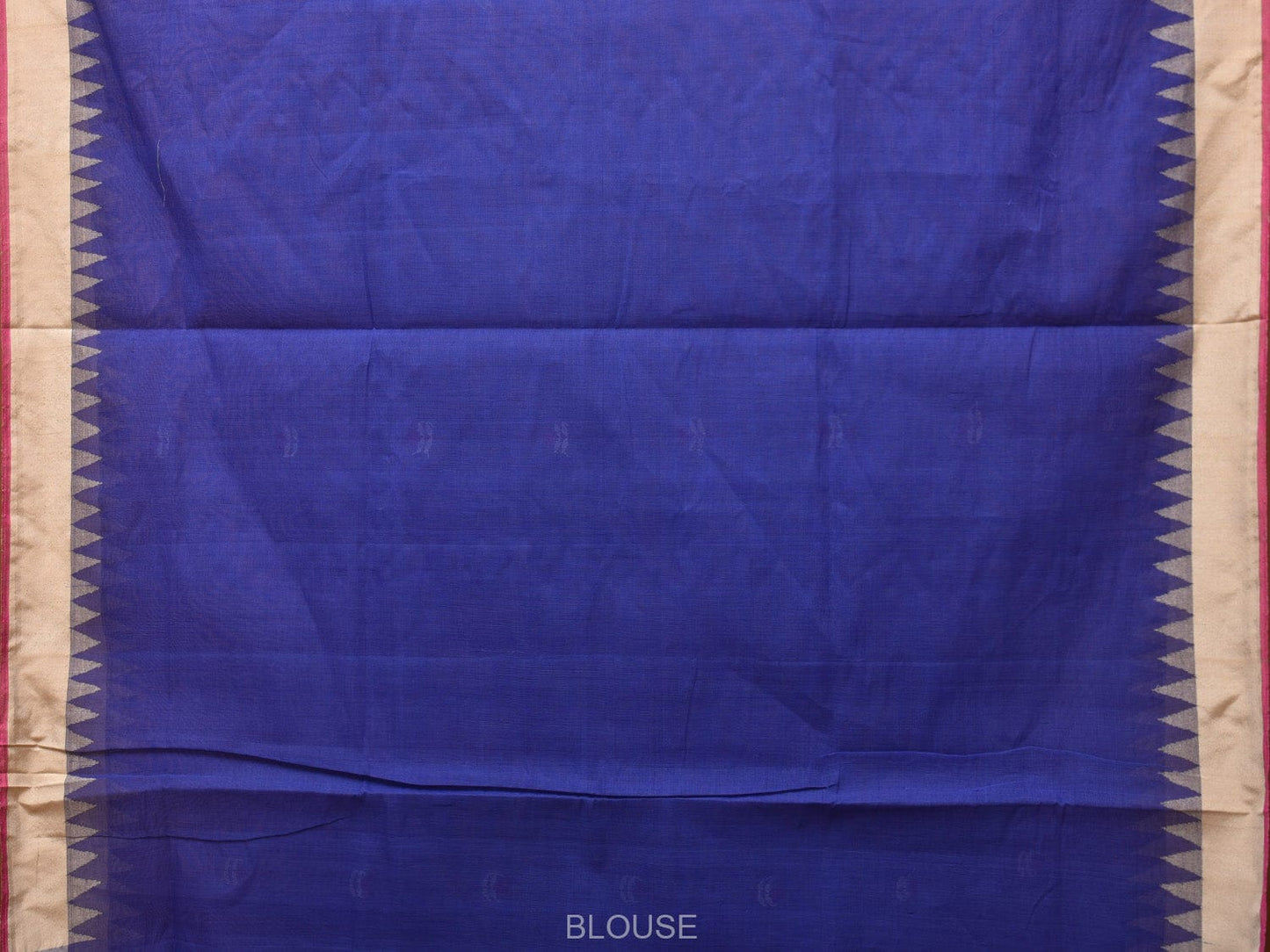 Dark Blue Khadi Cotton Handloom Saree with Jamdani Body Buta Design kh0657