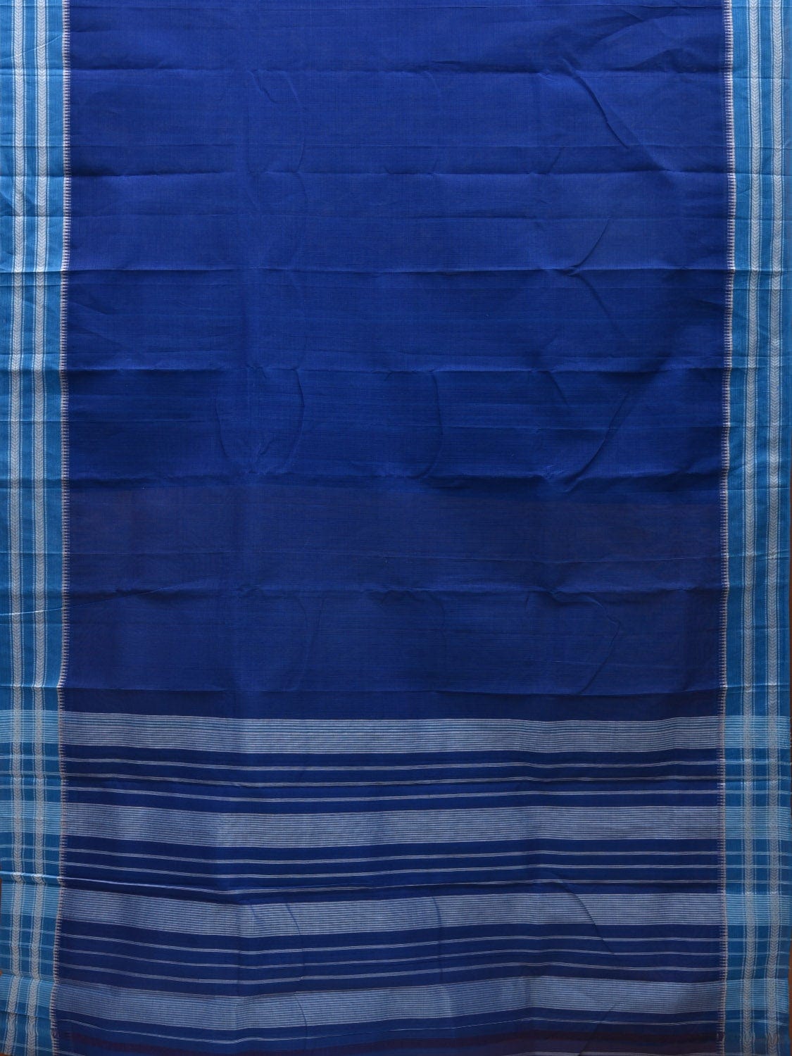 Dark Blue Narayanpet Cotton Handloom Plain Saree with Border Design No Blouse np0545