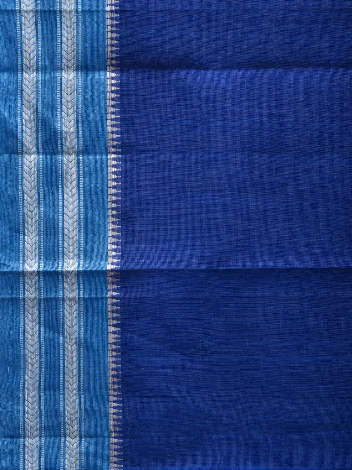 Dark Blue Narayanpet Cotton Handloom Plain Saree with Border Design No Blouse np0545