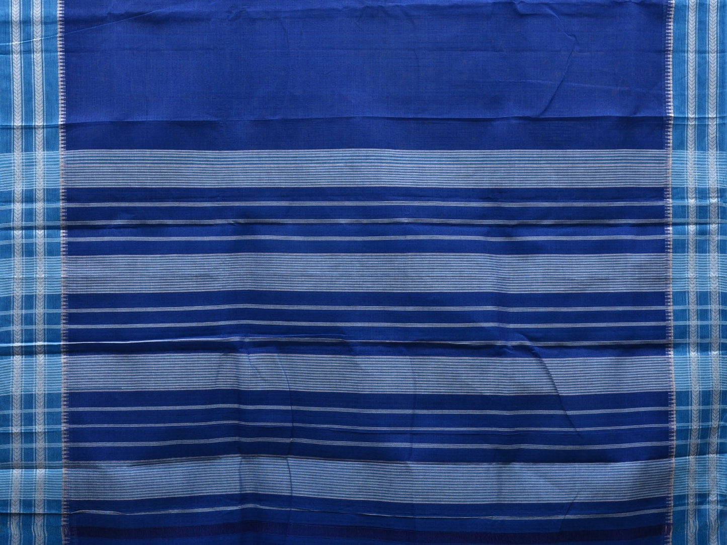 Dark Blue Narayanpet Cotton Handloom Plain Saree with Border Design No Blouse np0545