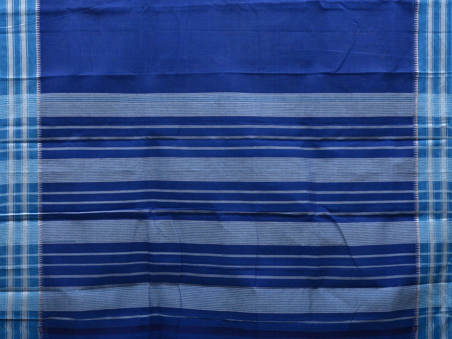 Dark Blue Narayanpet Cotton Handloom Plain Saree with Border Design No Blouse np0545