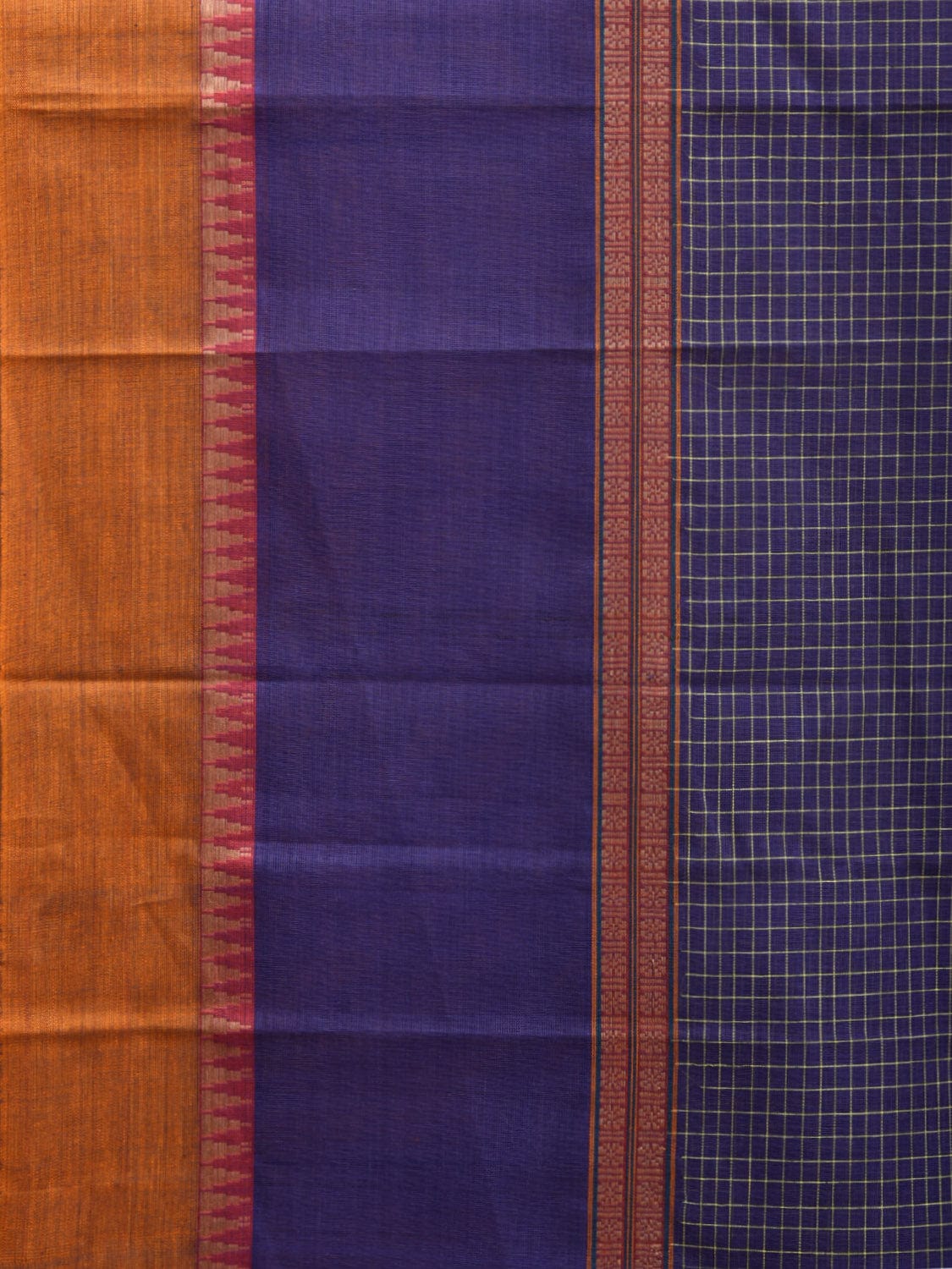 Dark Blue Narayanpet Cotton Handloom Saree with Big Border Design No Blouse np0900