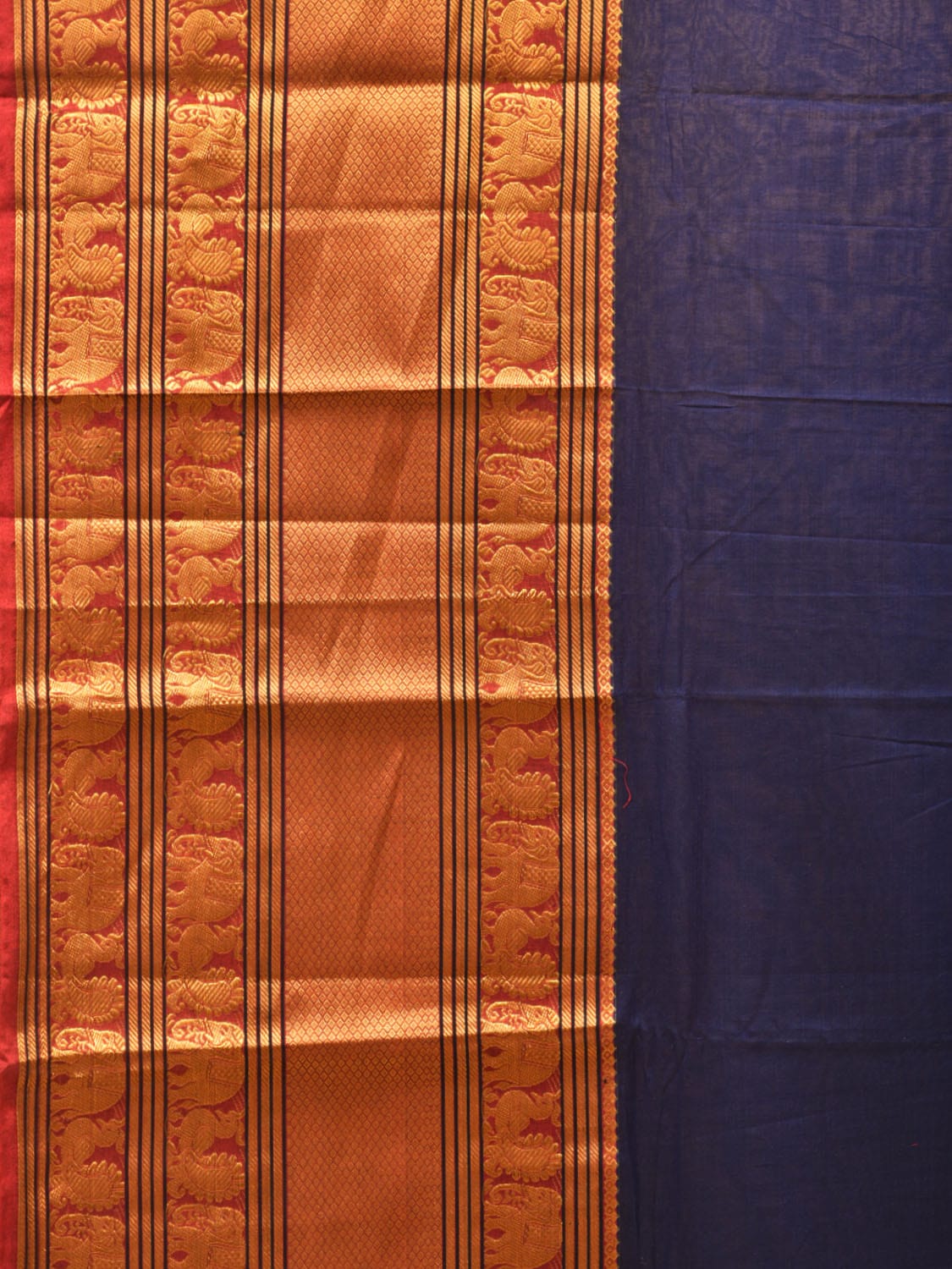 Dark Blue Narayanpet Cotton Handloom Saree with Big Border Design np0721