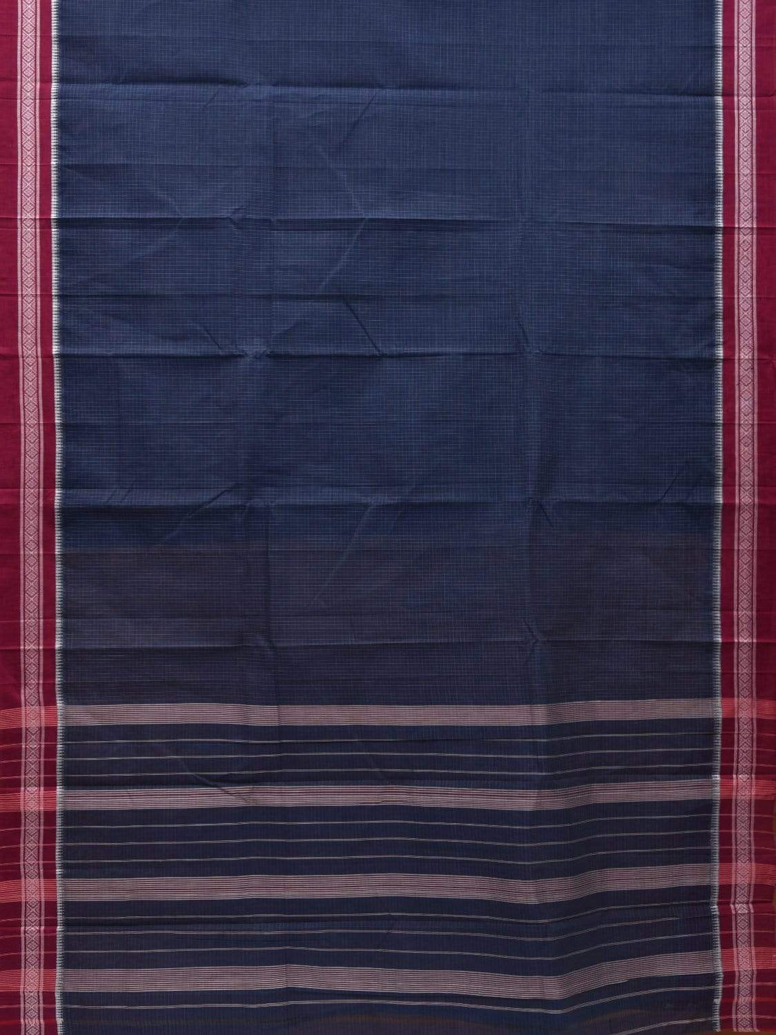 Dark Blue Narayanpet Cotton Handloom Saree with Checks Design No Blouse np0510
