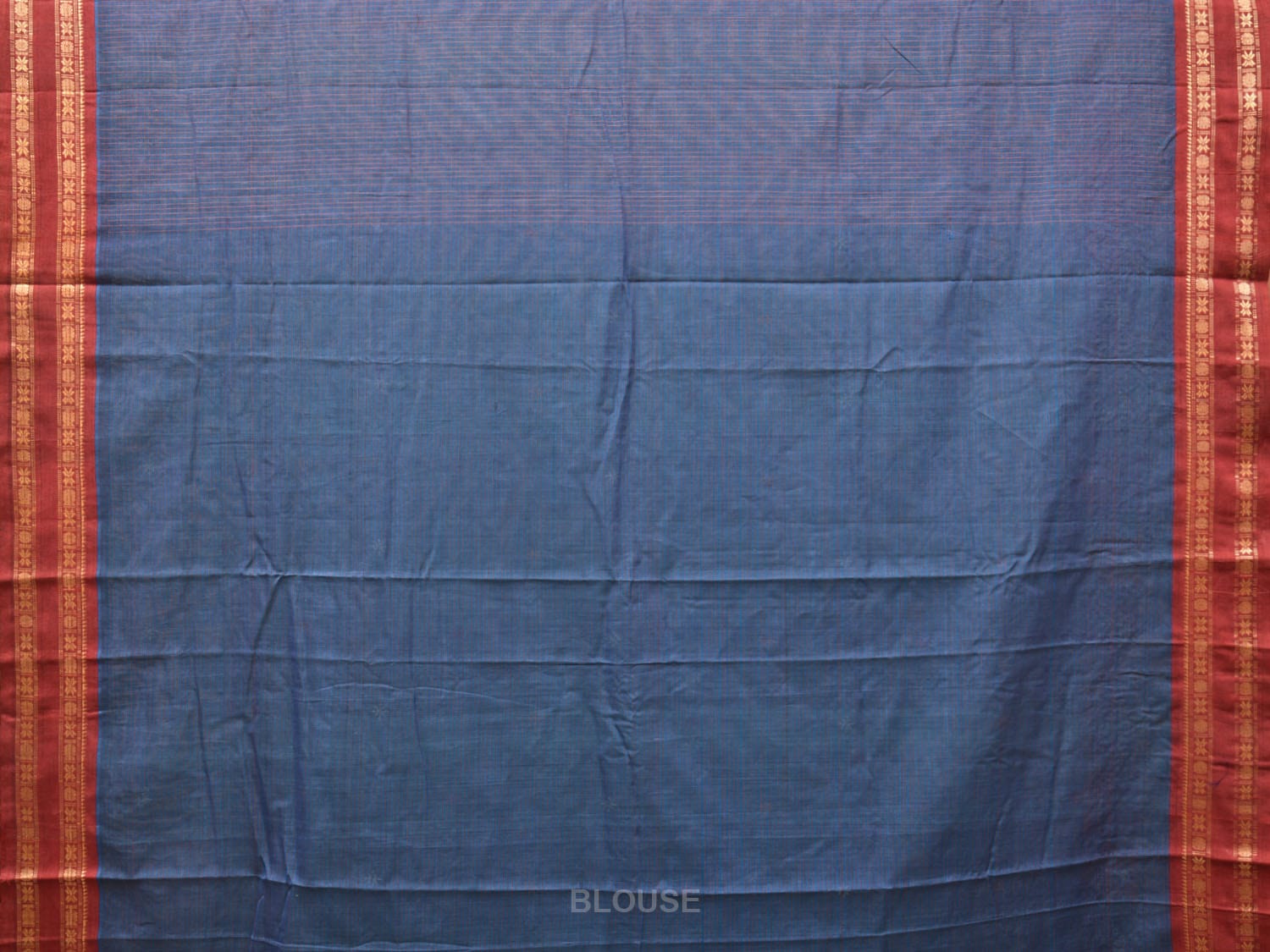 Dark Blue Narayanpet Cotton Handloom Saree with Kasuti Work Design o0402