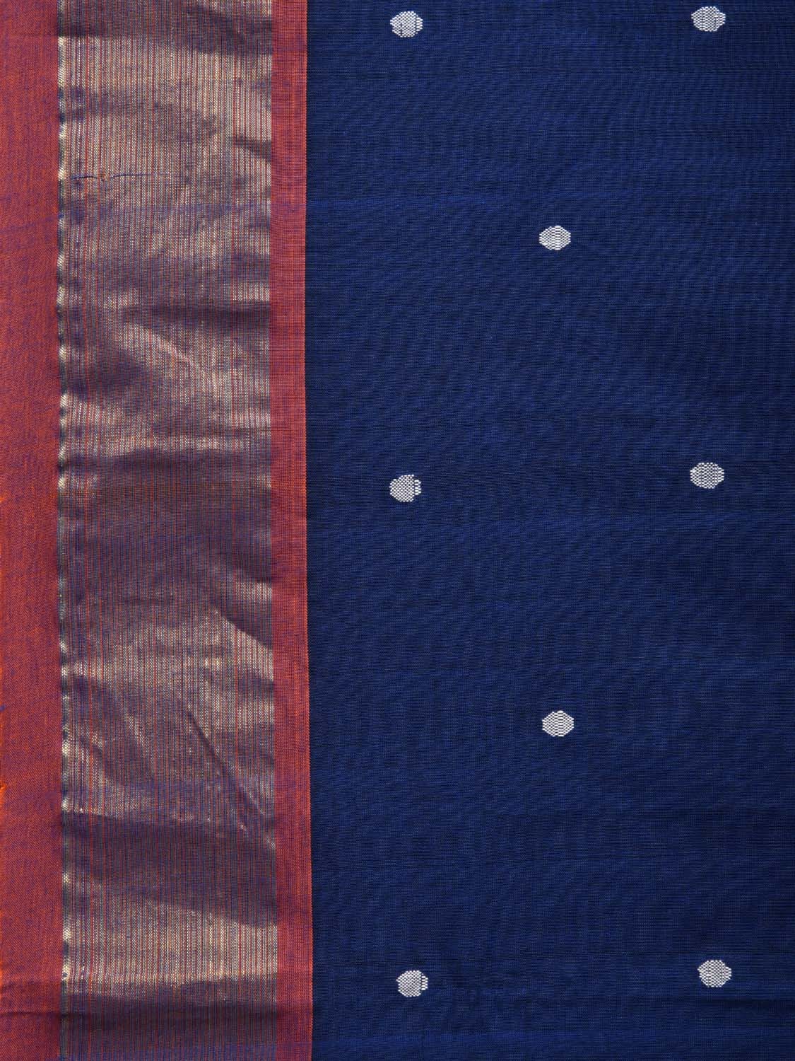 Dark Blue Paithani Cotton Handloom Saree with Double Pallu Design p0441
