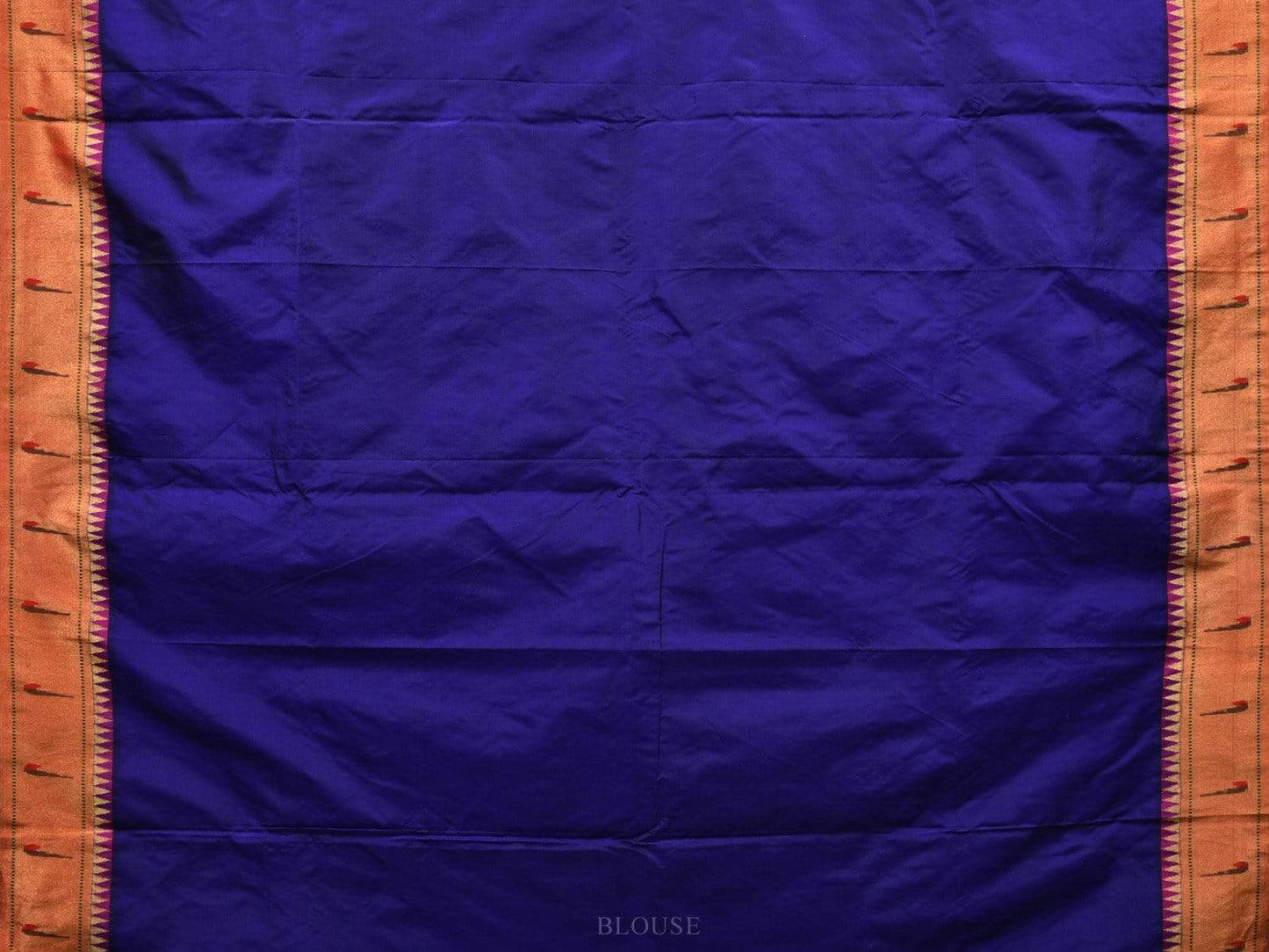Dark Blue Paithani Silk Handloom Saree with Muniya Border Design p0380