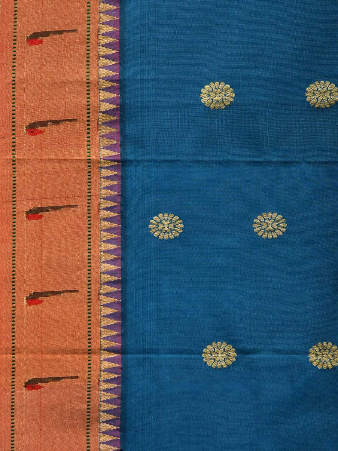 Dark Blue Paithani Silk Handloom Saree with Muniya Border Design p0386