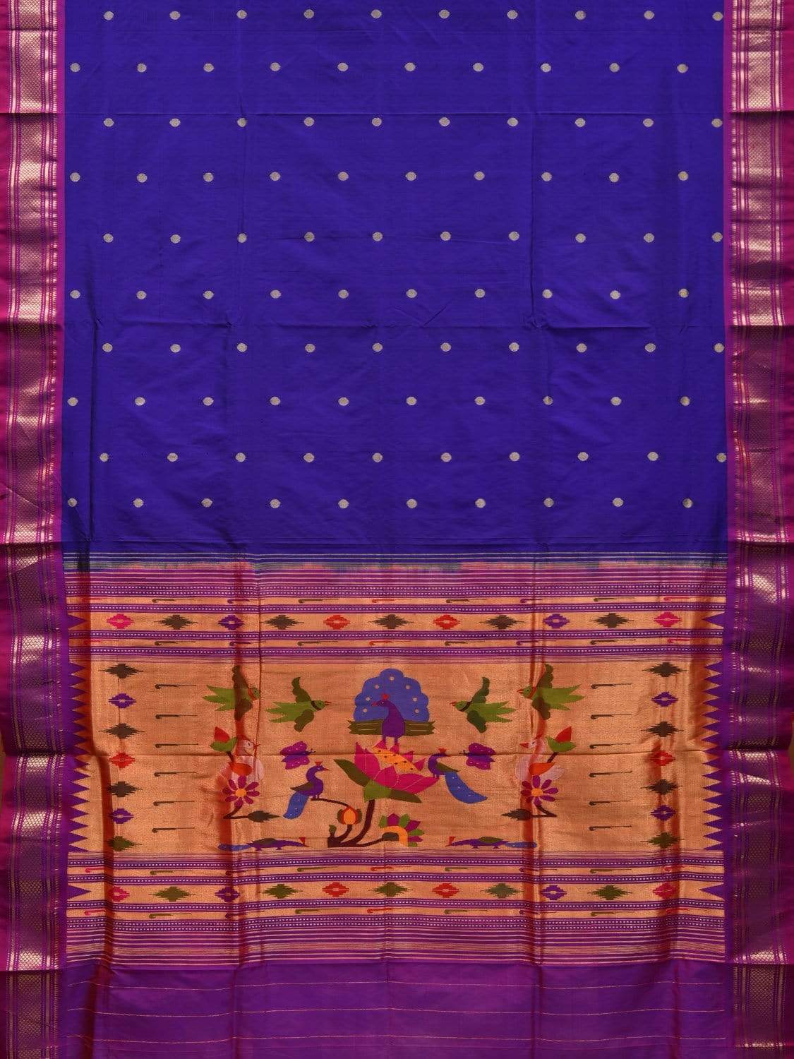 Dark Blue Paithani Silk Handloom Saree with Special Pallu Design p0404