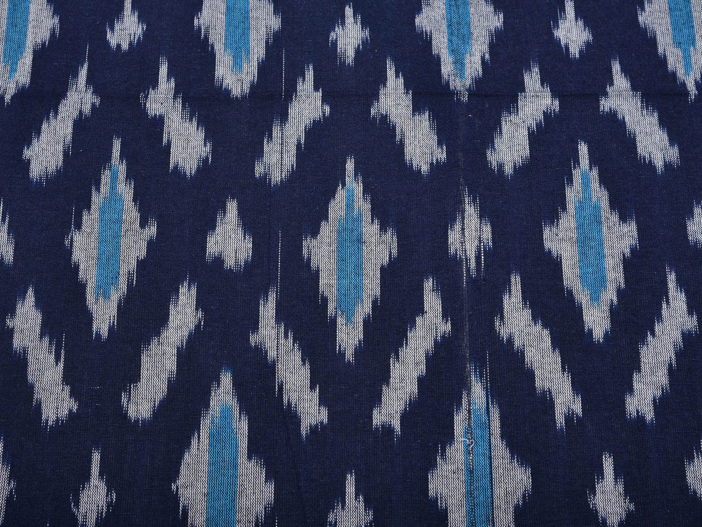 Dark Blue Pochampally Ikat Cotton Handloom Bedsheet with Grill Design 90 x 108 Inches bd0043
