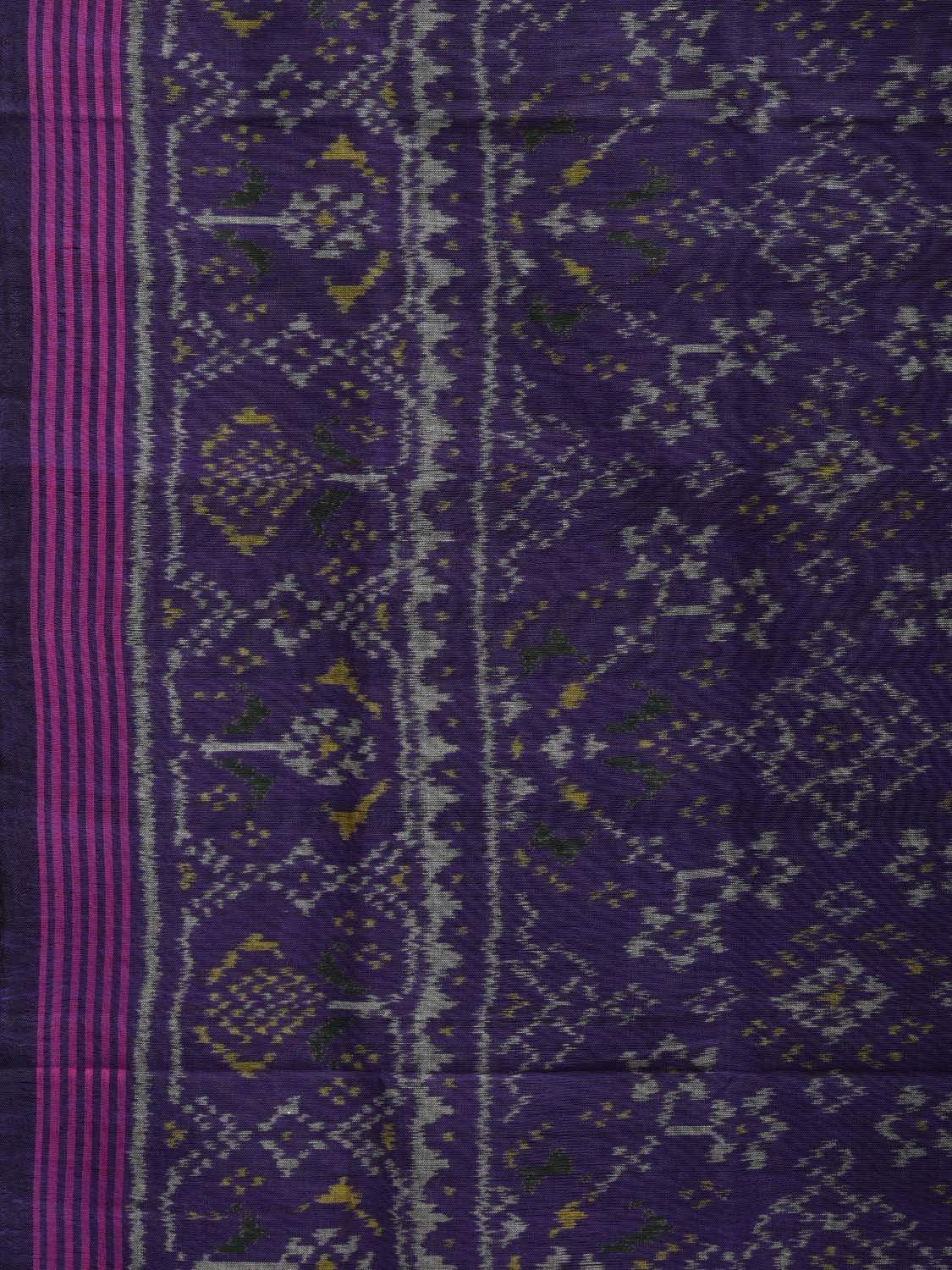 Dark Blue Pochampally Ikat Cotton Handloom Saree with All Over Body Design i0632