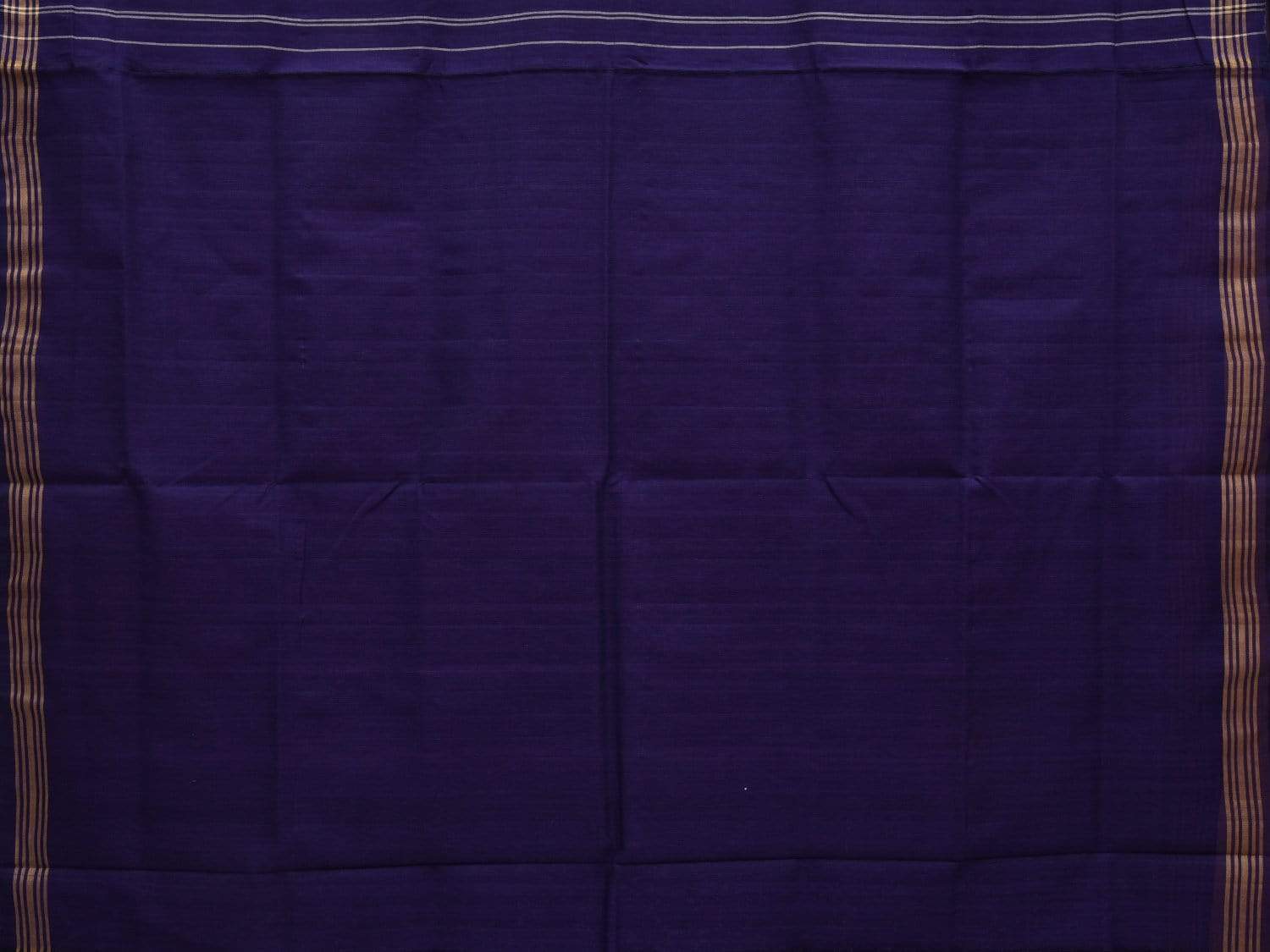 Dark Blue Pochampally Ikat Cotton Handloom Saree with All Over Body Design i0642