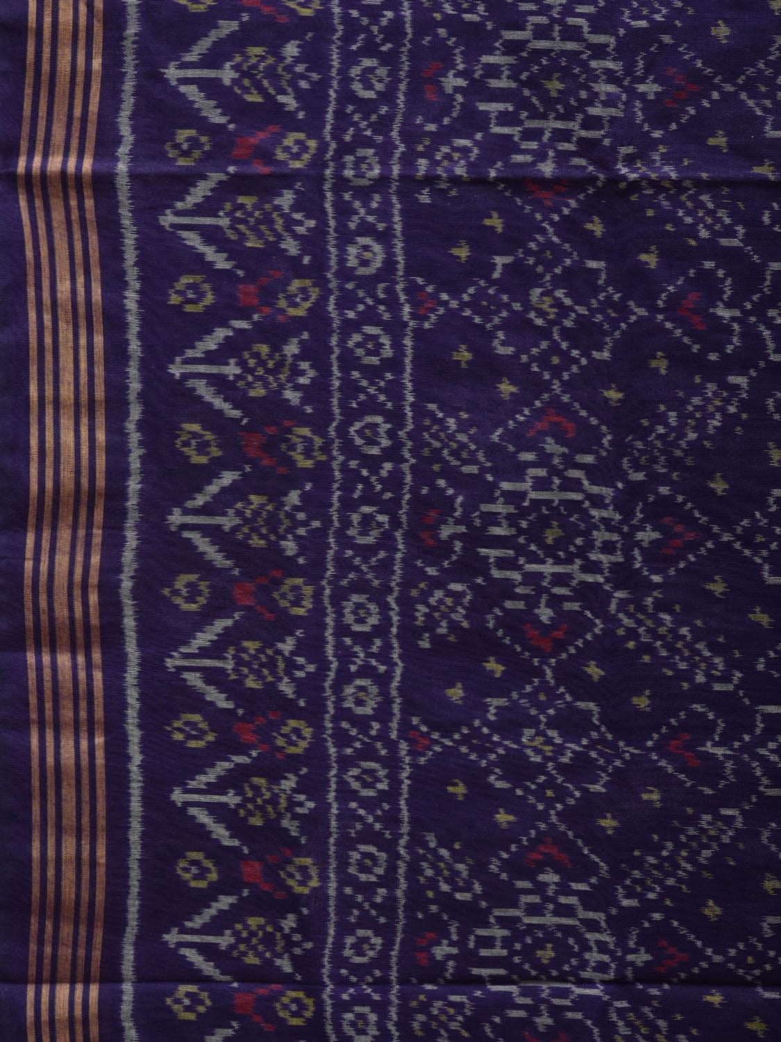 Dark Blue Pochampally Ikat Cotton Handloom Saree with Grill Design i0677