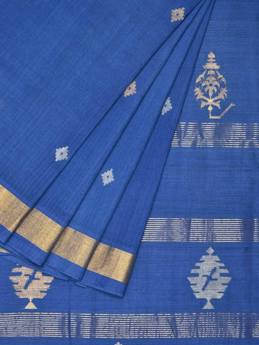 Dark Blue Uppada Cotton Handloom Saree with Assorted Buta Pallu Design U1539
