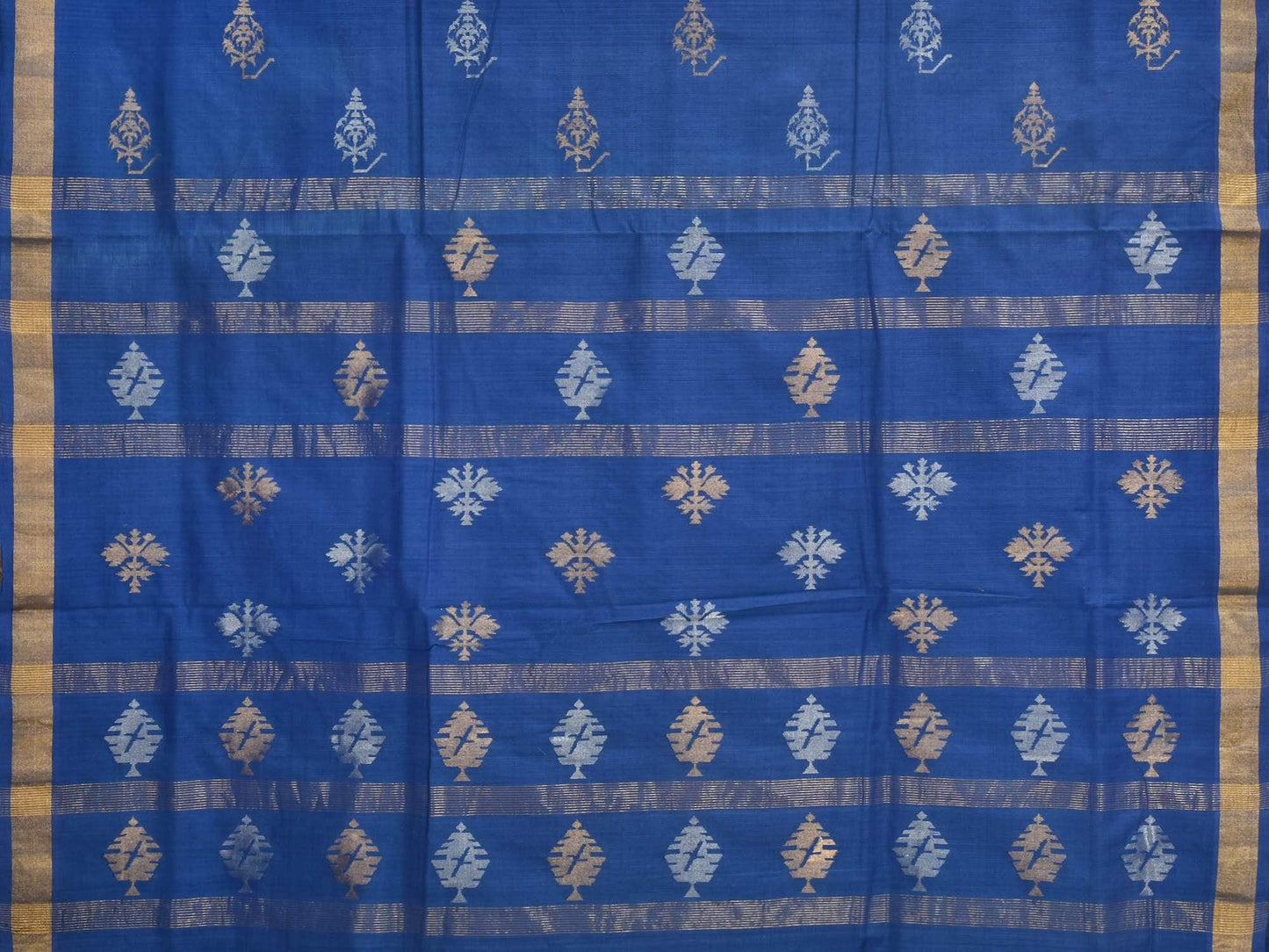 Dark Blue Uppada Cotton Handloom Saree with Assorted Buta Pallu Design U1539