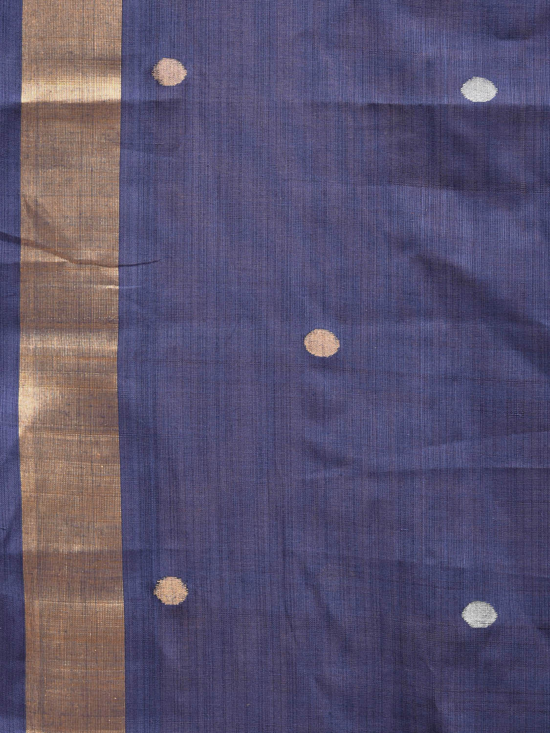 Dark Blue Uppada Cotton Handloom Saree with Grill Pallu Design u2018