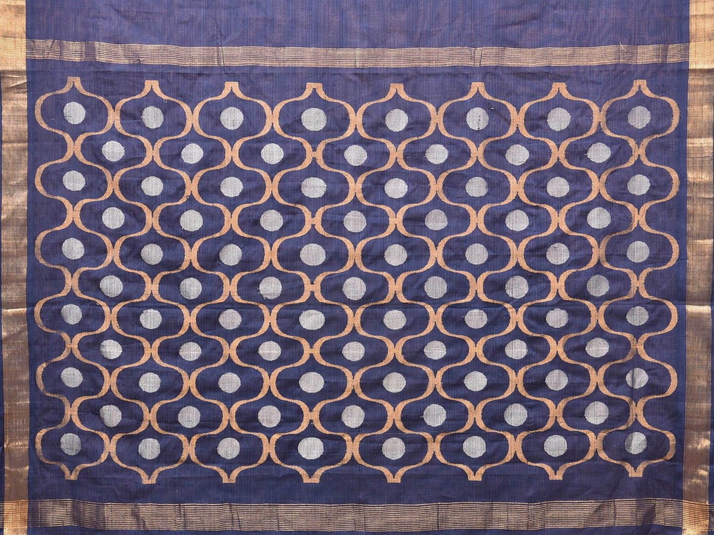 Dark Blue Uppada Cotton Handloom Saree with Grill Pallu Design u2018