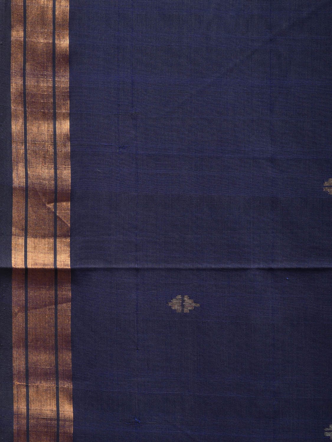 Dark Blue Uppada Cotton Handloom Saree with Mango Pallu Design u1872