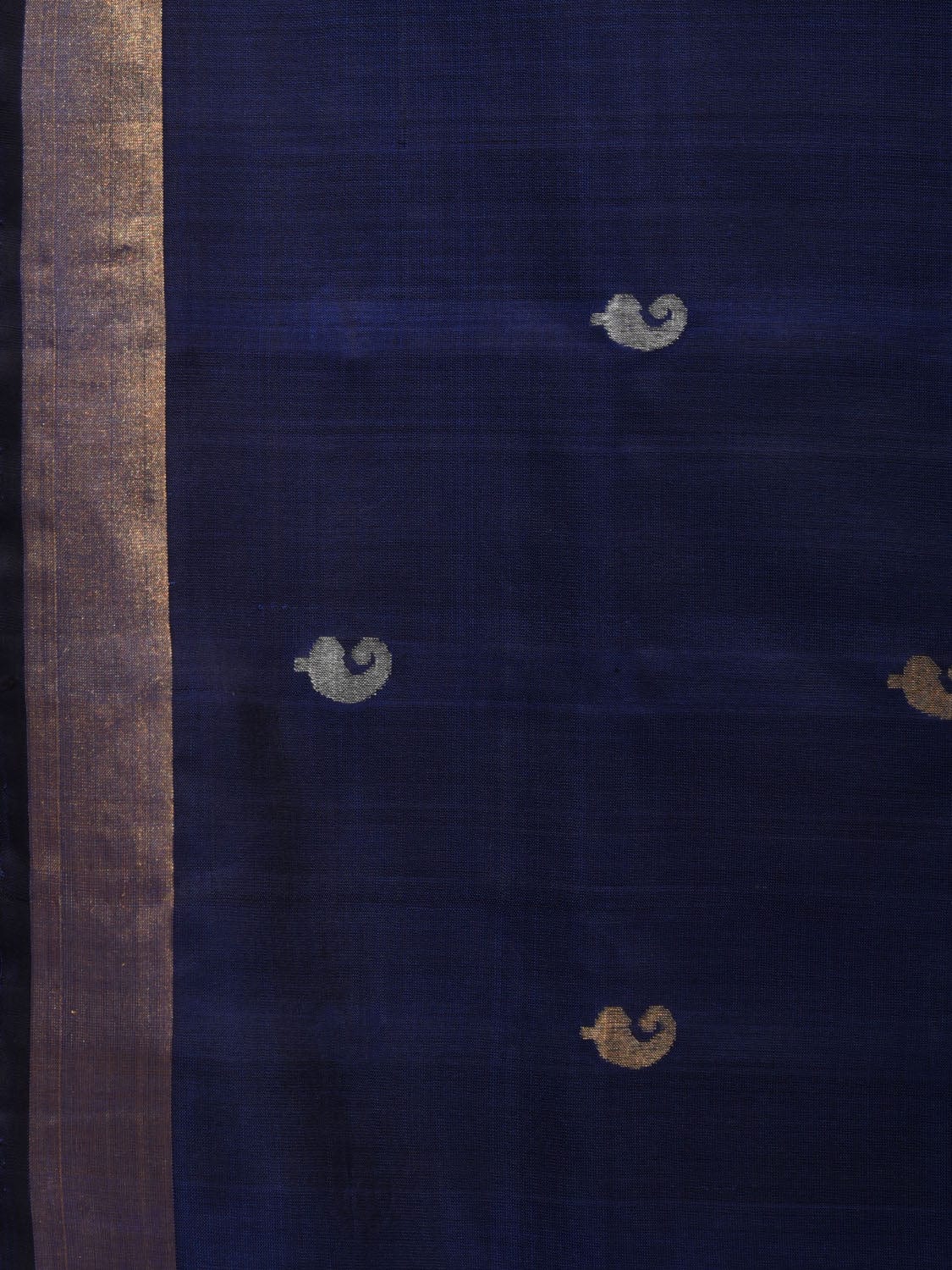 Dark Blue Uppada Silk Handloom Saree with Grill Pallu Design u1879