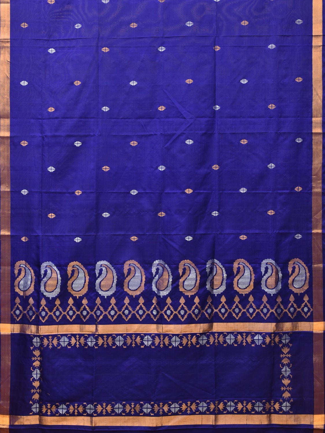 Dark Blue Uppada Silk Handloom Saree with Mango Pallu Design u2037