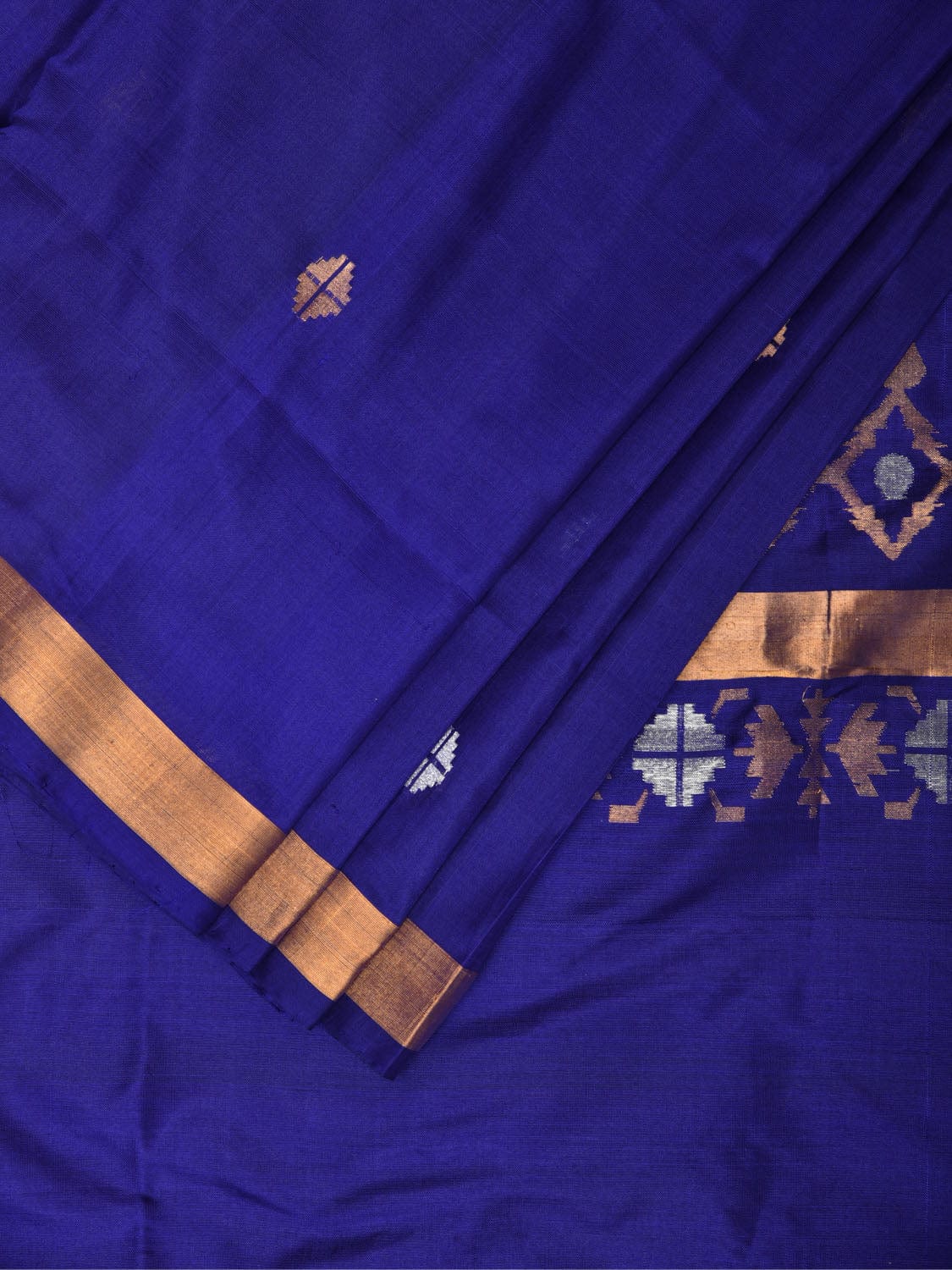 Dark Blue Uppada Silk Handloom Saree with Mango Pallu Design u2037