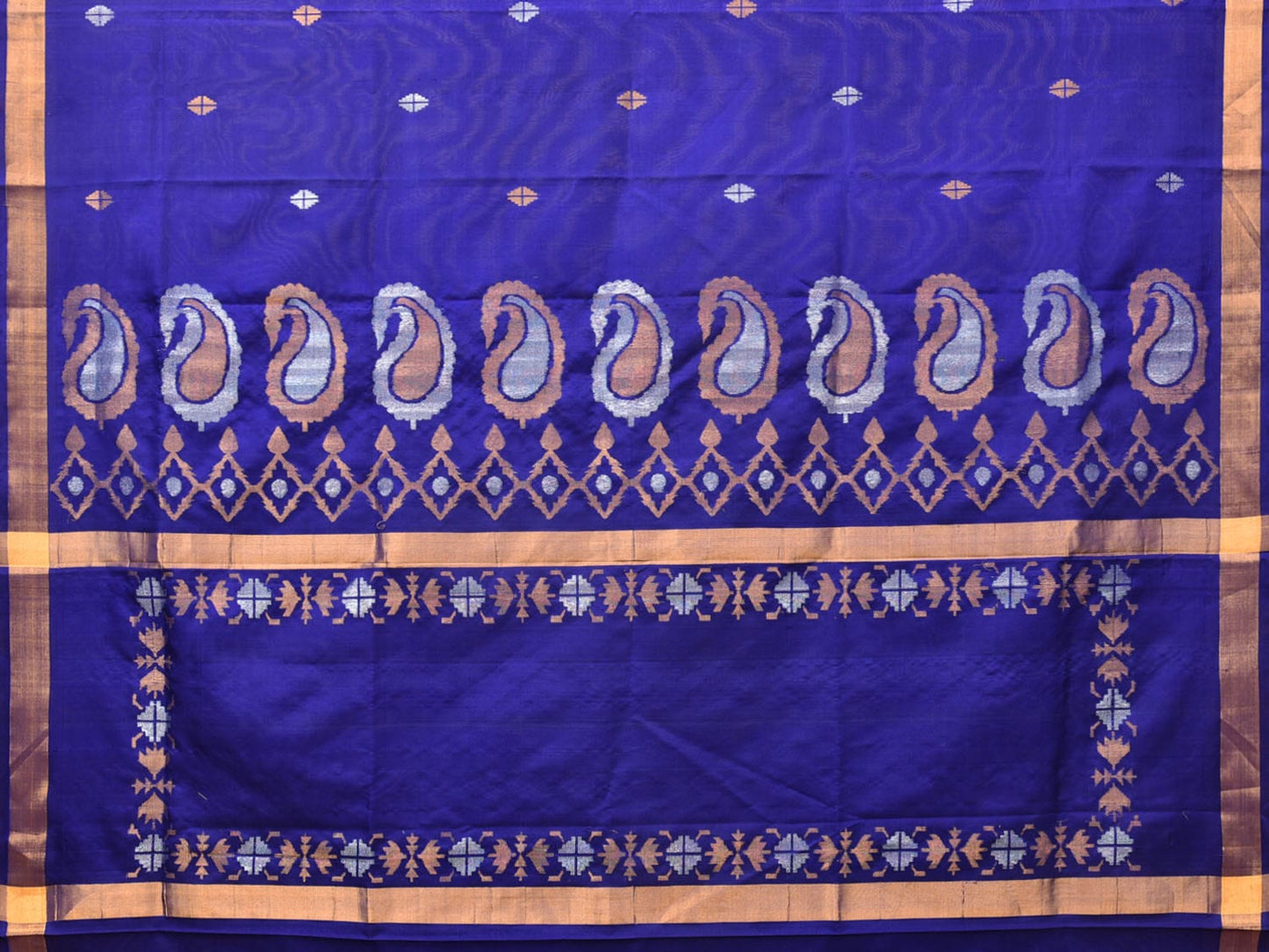 Dark Blue Uppada Silk Handloom Saree with Mango Pallu Design u2037