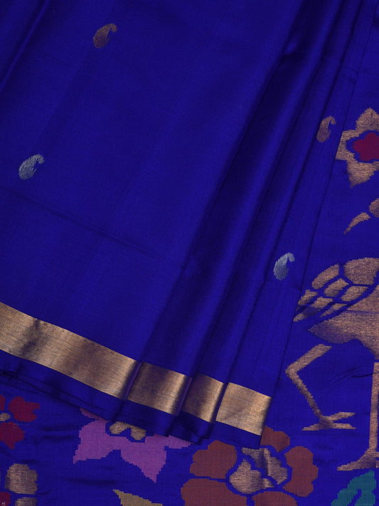 Dark Blue Uppada Silk Handloom Saree with Rich Pallu Design u1928