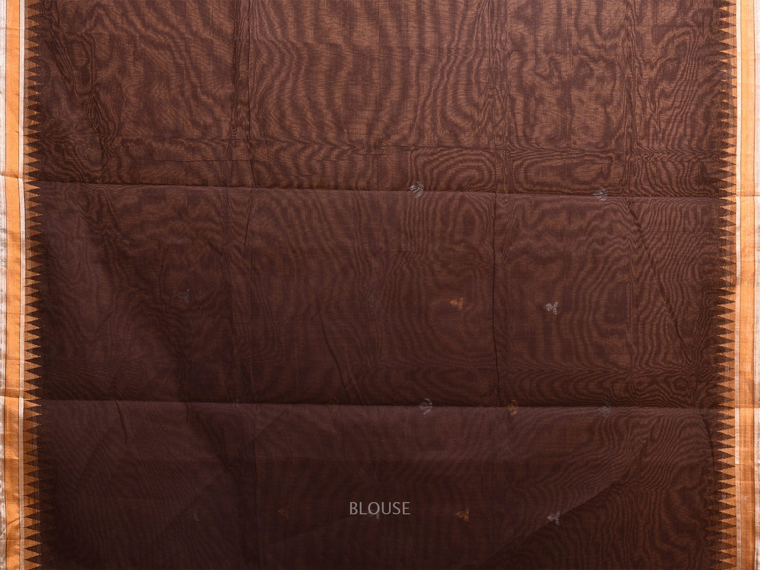 Dark Brown Khadi Cotton Handloom Saree with Floral Pallu Design kh0700