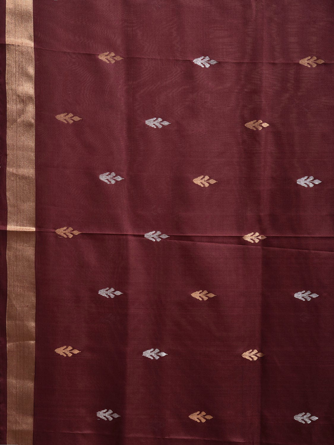 Dark Brown Uppada Silk Handloom Saree with Floral Pallu Design u2331