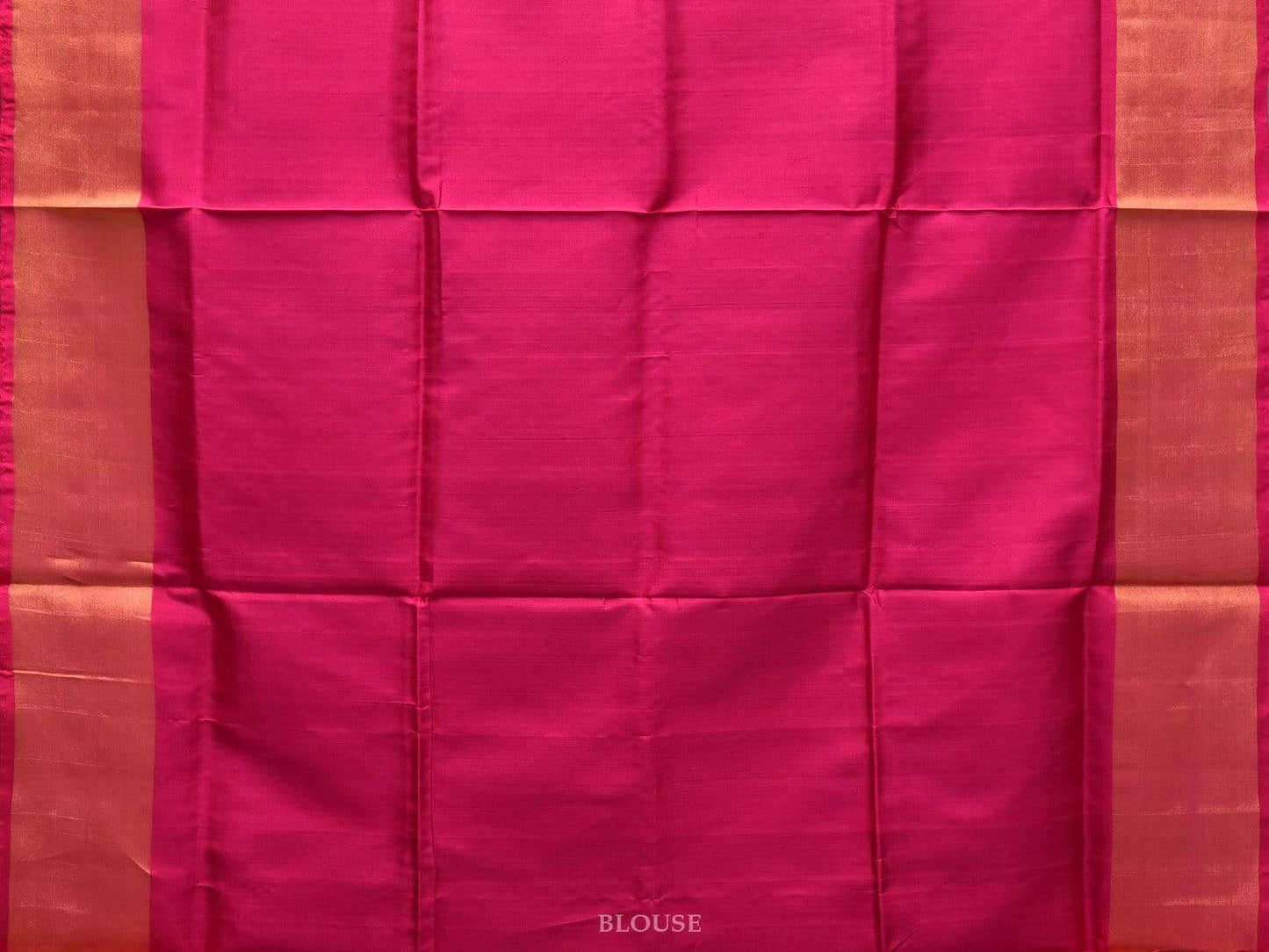 Dark Green and Pink Uppada Silk Handloom Plain Saree with Contrast Pallu Design u1754